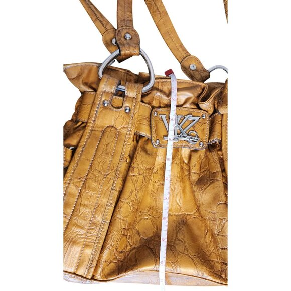 VTG Kathy Van Zeeland Yellow Faux Leather Shoulder Bag W/ Silver Tone Hardware - Picture 9 of 11